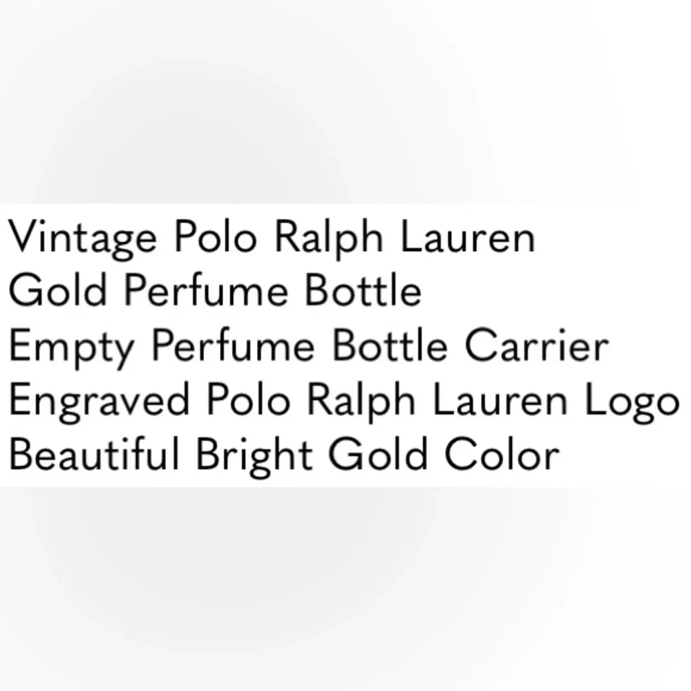 Polo Ralph Lauren Gold Rare Vintage Fragrance Bottle Collectible Vintage Bottles